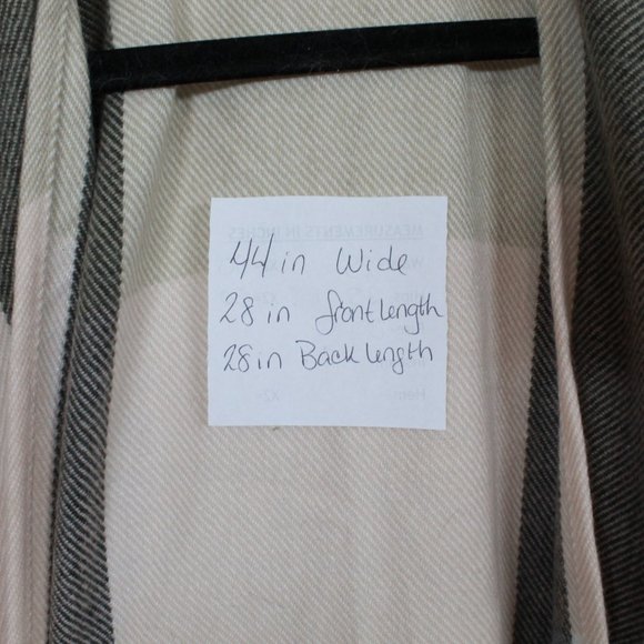 LC Lauren Condrad Multicolor Fringed Woven Plaid Cardigan Shawl Size OS - Picture 10 of 10